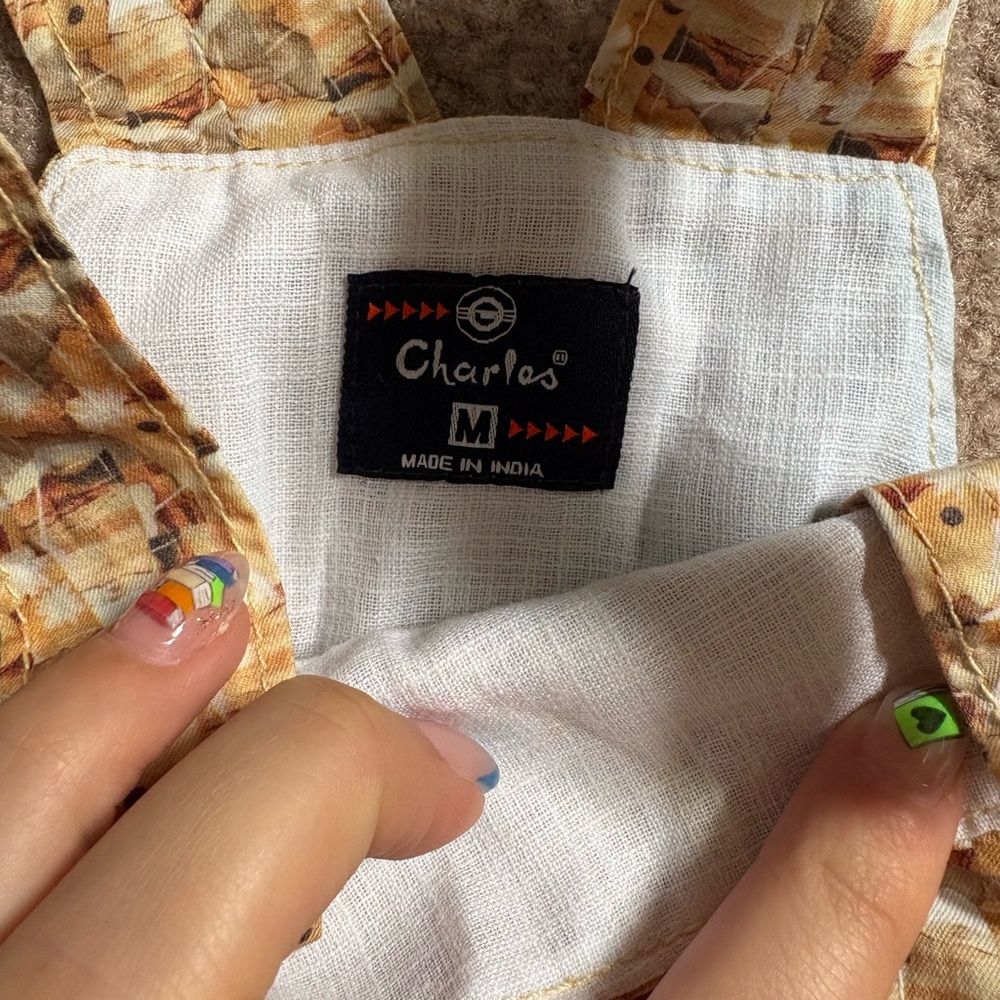 Charlies Beige Patterned Kids Overalls - Picture 3 of 4
